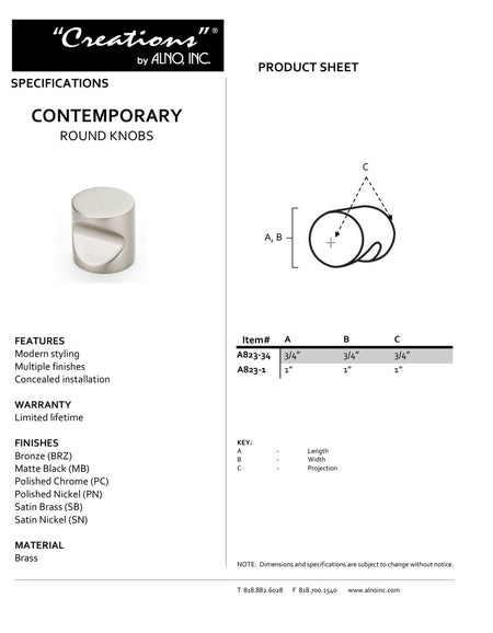 Specificaton Sheet