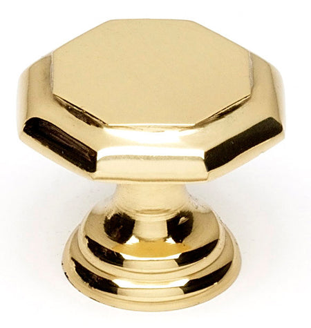 Alno A828-1-PB: 1" Contemporary Cabinet Knob - Polished Brass
