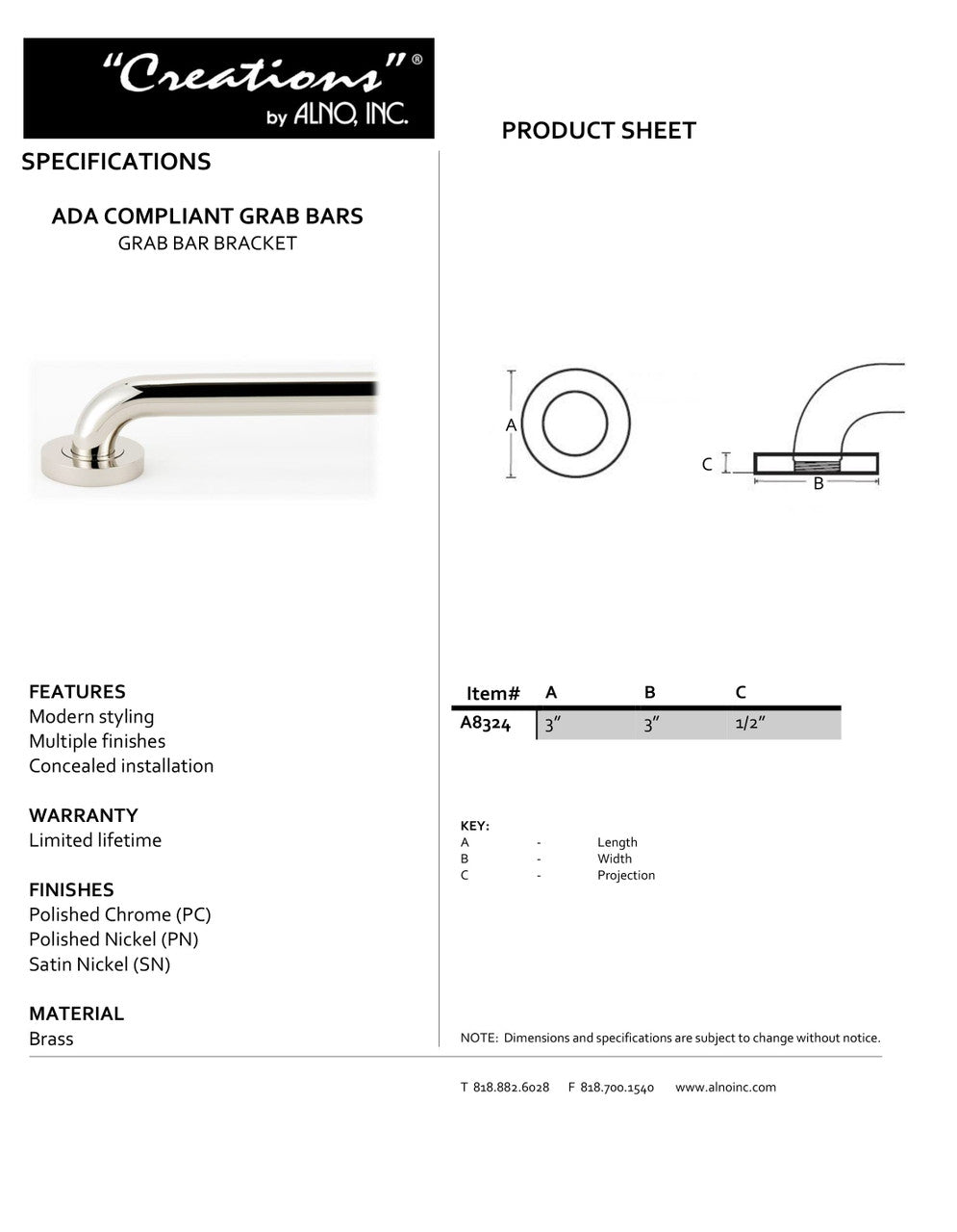 Specificaton Sheet