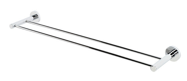 Alno A8325-24-PB/NL: 24" cc Contemporary I Double Towel Bar - Unlacquered Brass