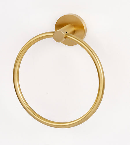Alno A8340-SB: 6" Contemporary I Towel Ring - Satin Brass