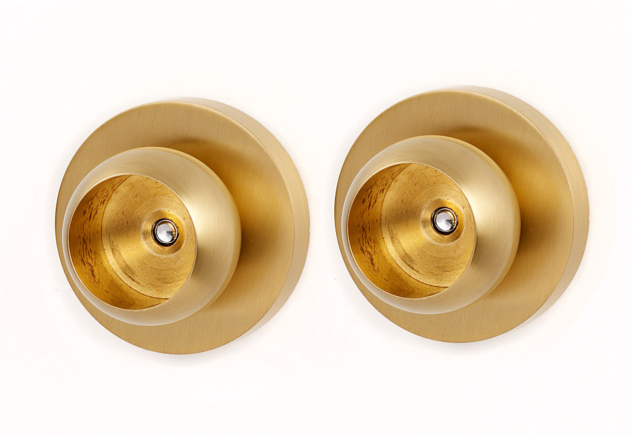 Alno A8346-SB: Contemporary I Shower Rod Mounting Brackets - Satin Brass