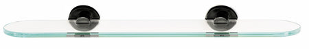 Alno A8350-18-BRZ: 18" Contemporary I Glass Shelf w/Brackets - Bronze