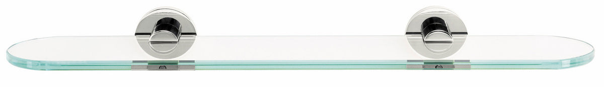 Alno A8350-18-PN: 18" Contemporary I Glass Shelf w/Brackets - Polished Nickel