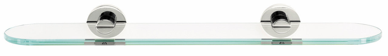 Alno A8350-18-PN: 18" Contemporary I Glass Shelf w/Brackets - Polished Nickel