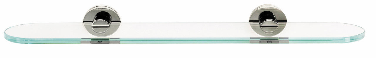 Alno A8350-18-SN: 18" Contemporary I Glass Shelf w/Brackets - Satin Nickel