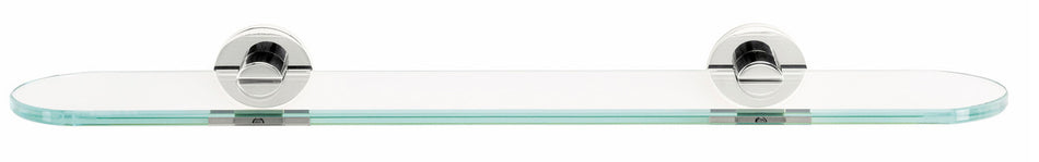 Alno A8350-24-PB/NL: 24" Contemporary I Glass Shelf w/Brackets - Unlacquered Brass