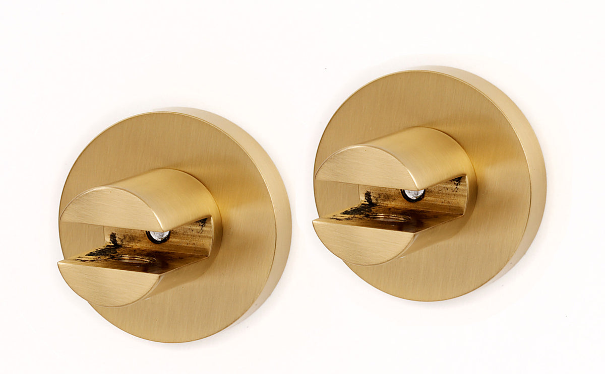 Alno A8350-SB: Contemporary I Glass Shelf Brackets - Satin Brass