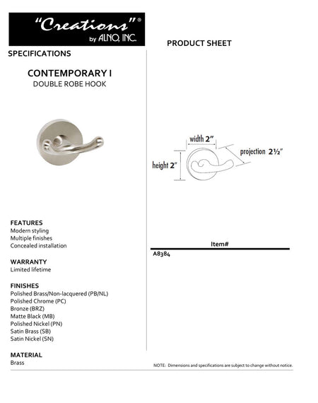 Specificaton Sheet