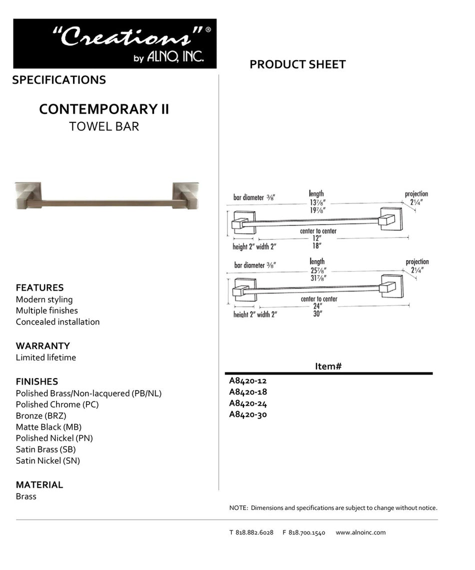Specificaton Sheet