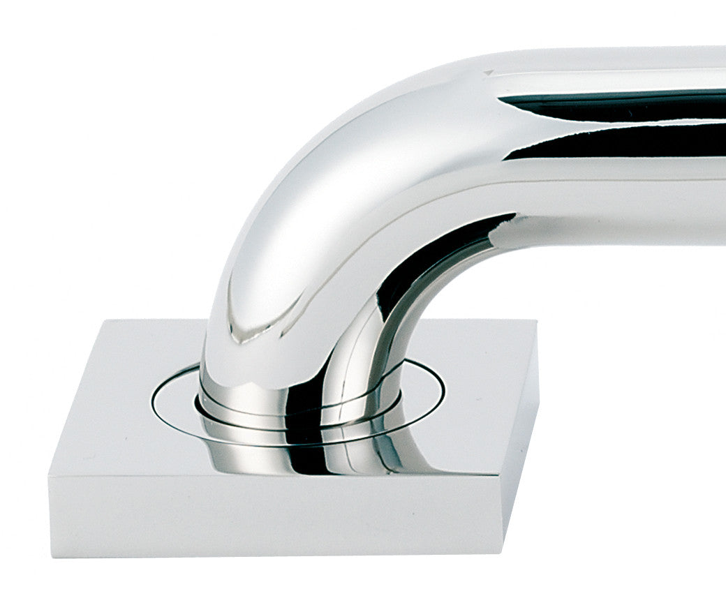 Alno A8424-PB/NL: Contemporary II Grab Bar Mounting Brackets (pair) - Unlacquered Brass