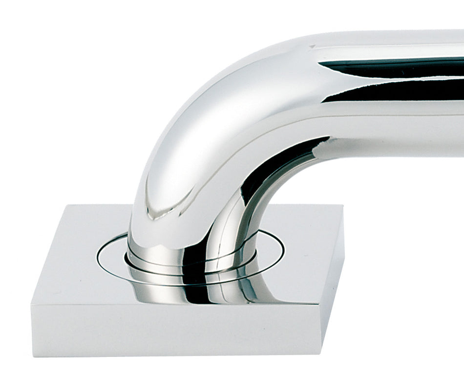 Alno A8424-PB/NL: Contemporary II Grab Bar Mounting Brackets (pair) - Unlacquered Brass