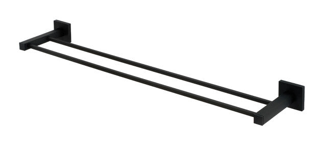 Alno A8425-24-MB: 24" cc Contemporary II Double Towel Bar - Matte Black