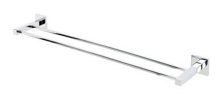 Alno A8425-24-PB/NL: 24" cc Contemporary II Double Towel Bar - Unlacquered Brass