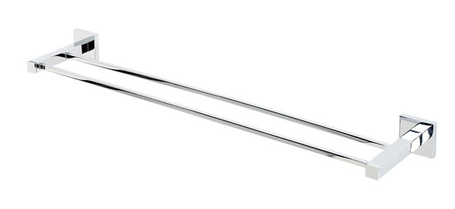 Alno A8425-24-PB/NL: 24" cc Contemporary II Double Towel Bar - Unlacquered Brass