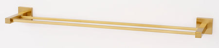 Alno A8425-30-SB: 30" cc Contemporary II Double Towel Bar - Satin Brass