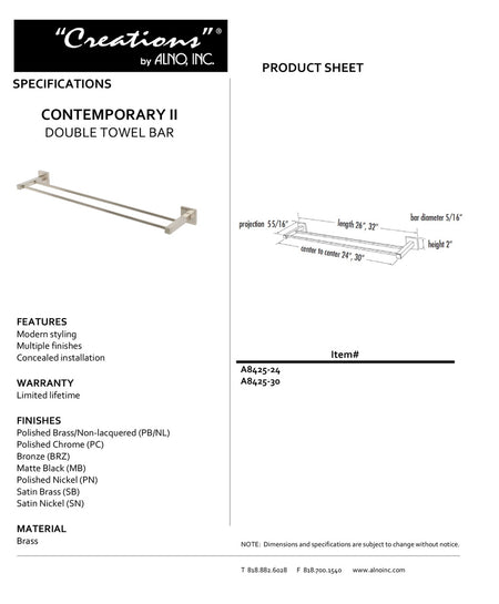 Specificaton Sheet