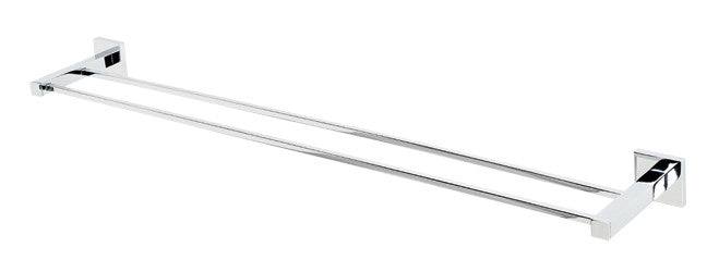 Alno A8425-30-PB/NL: 30" cc Contemporary II Double Towel Bar - Unlacquered Brass