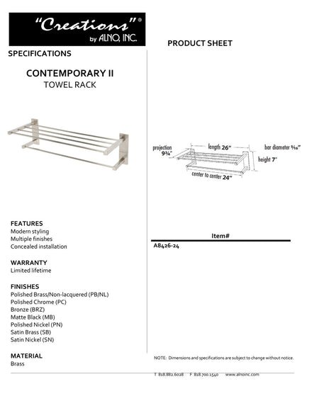 Specificaton Sheet