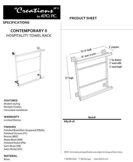 Specificaton Sheet