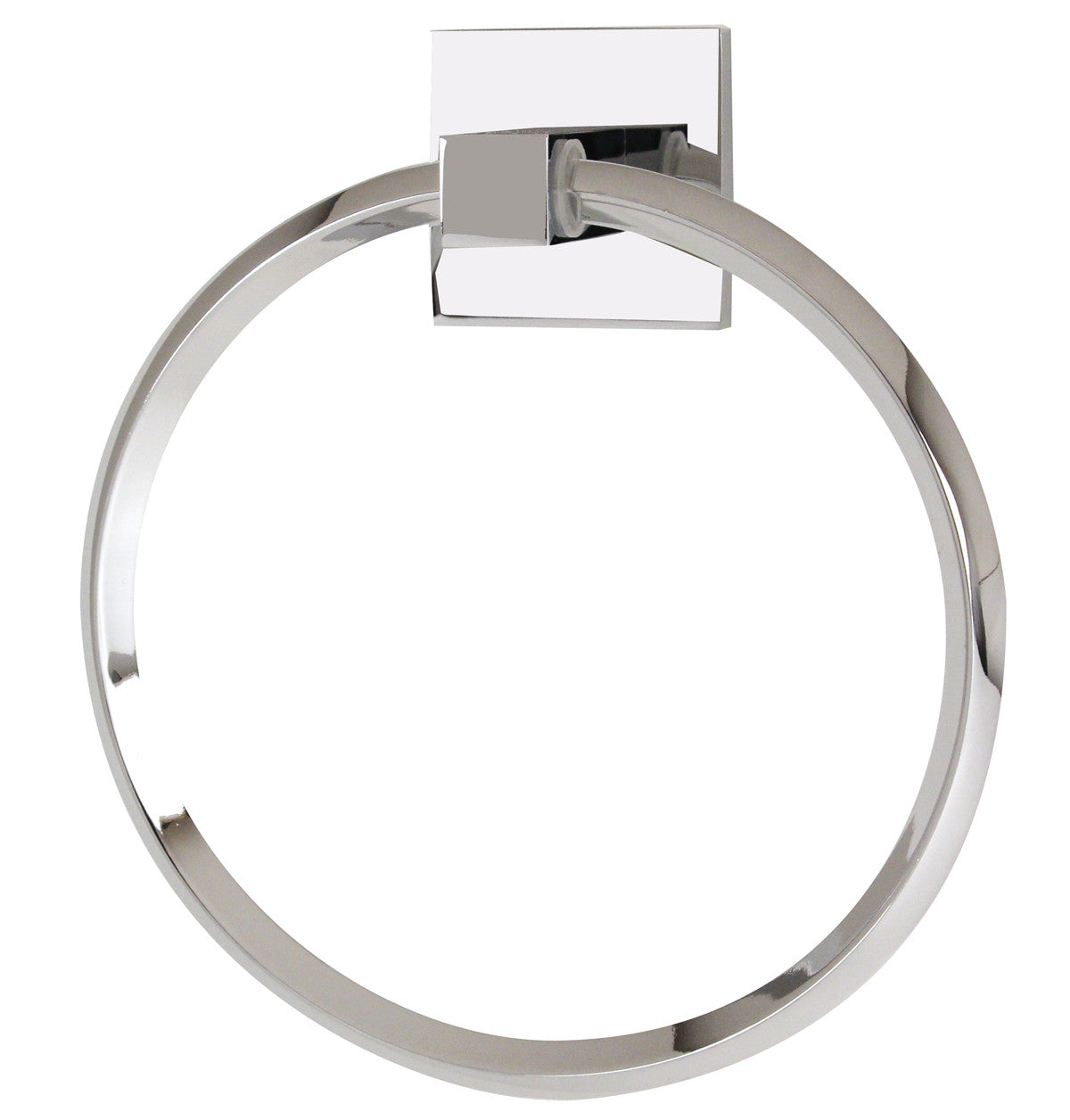Alno A8440-PB/NL: 6" Contemporary II Towel Ring - Unlacquered Brass