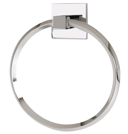 Alno A8440-PB/NL: 6" Contemporary II Towel Ring - Unlacquered Brass