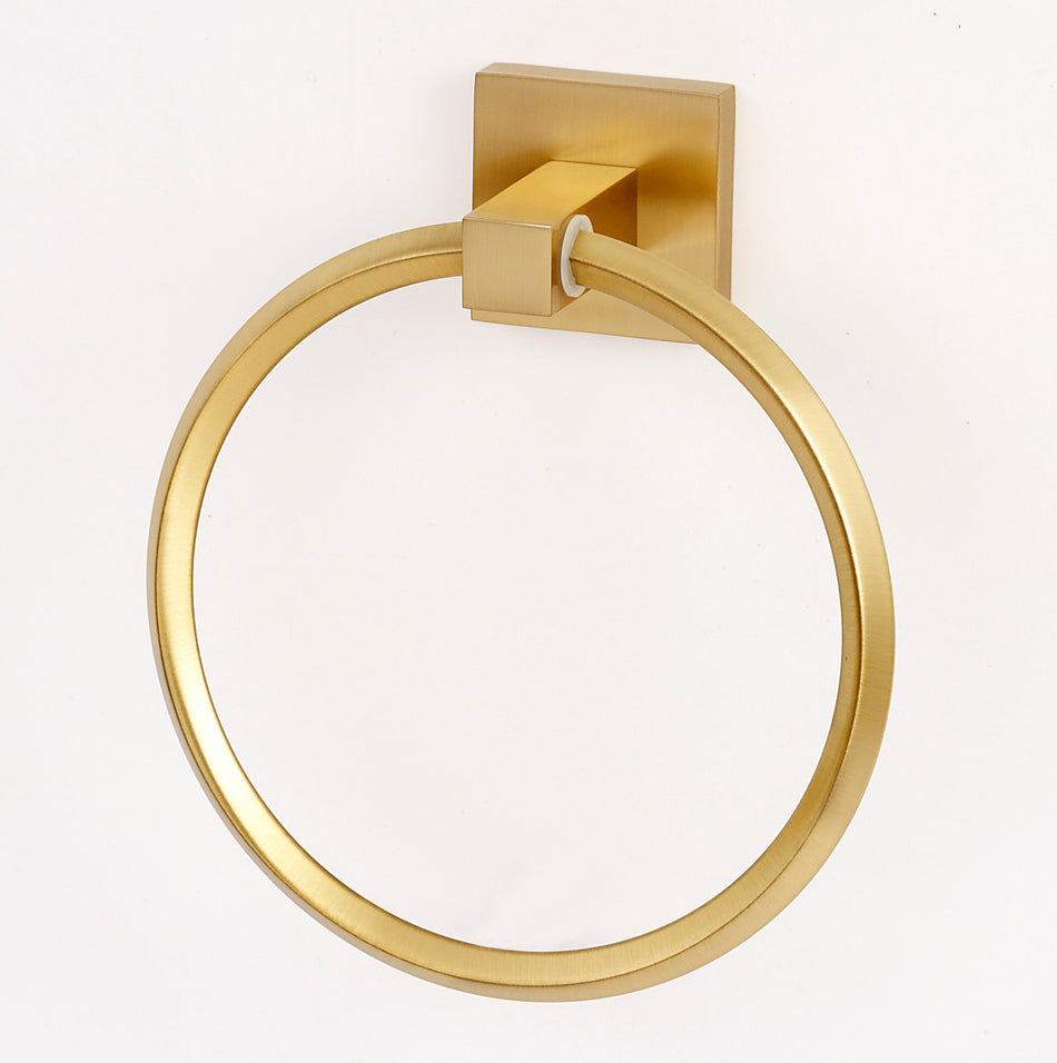 Alno A8440-SB: 6" Contemporary II Towel Ring - Satin Brass
