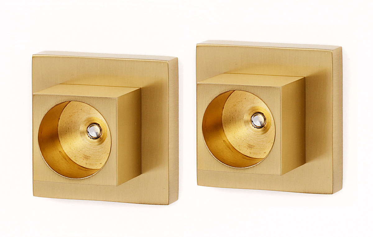 Alno A8446-SB: Contemporary II Shower Rod Mounting Brackets - Satin Brass