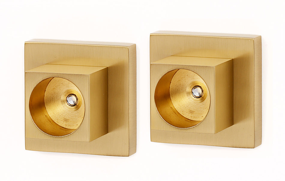 Alno A8446-SB: Contemporary II Shower Rod Mounting Brackets - Satin Brass
