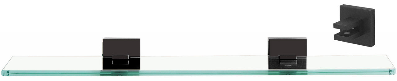 Alno A8450-18-BRZ: 18" Contemporary II Glass Shelf w/Brackets - Bronze