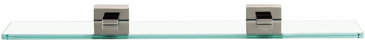 Alno A8450-18-PN: 18" Contemporary II Glass Shelf w/Brackets - Polished Nickel