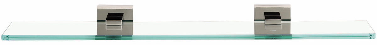 Alno A8450-18-SN: 18" Contemporary II Glass Shelf w/Brackets - Satin Nickel