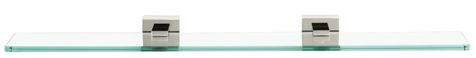 Alno A8450-24-PB/NL: 24" Contemporary II Glass Shelf w/Brackets - Unlacquered Brass