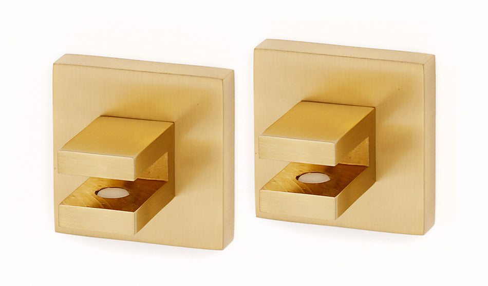 Alno A8450-SB: Contemporary II Glass Shelf Brackets - Satin Brass