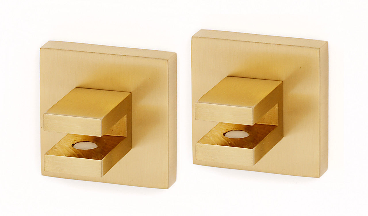 Alno A8450-SB: Contemporary II Glass Shelf Brackets - Satin Brass