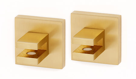 Alno A8450-SB: Contemporary II Glass Shelf Brackets - Satin Brass
