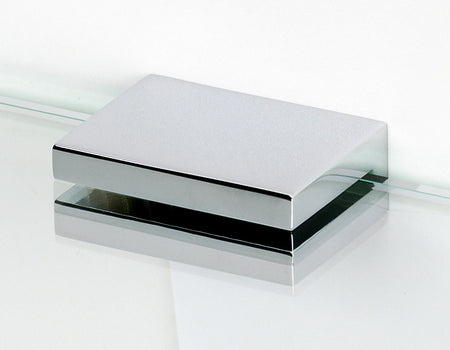 Alno A8455-PB/NL: Contemporary II Glass Shelf Brackets - Unlacquered Brass