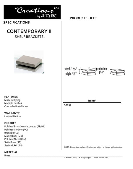 Specificaton Sheet