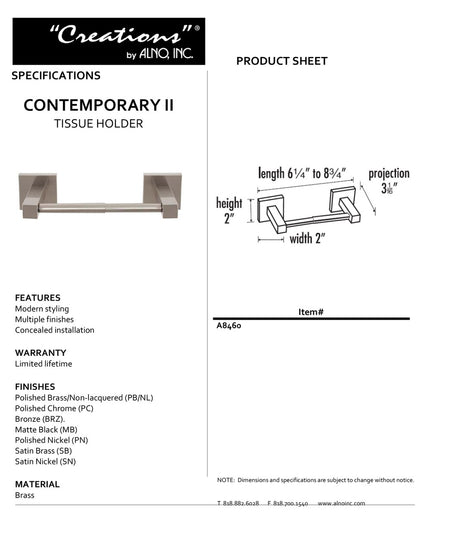 Specificaton Sheet