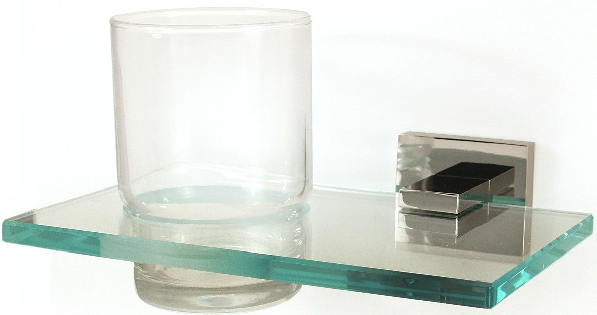 Alno A8470-PN: Contemporary II Tumbler Holder w/Tumbler - Polished Nickel