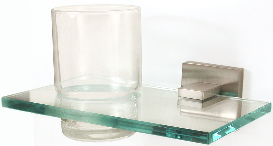 Alno A8470-SN: Contemporary II Tumbler Holder w/Tumbler - Satin Nickel