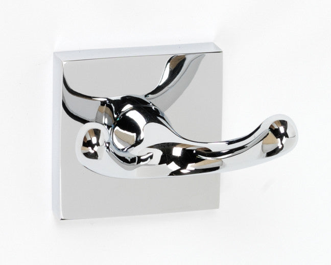Alno A8484-PB/NL: Contemporary II Double Robe Hook - Unlacquered Brass