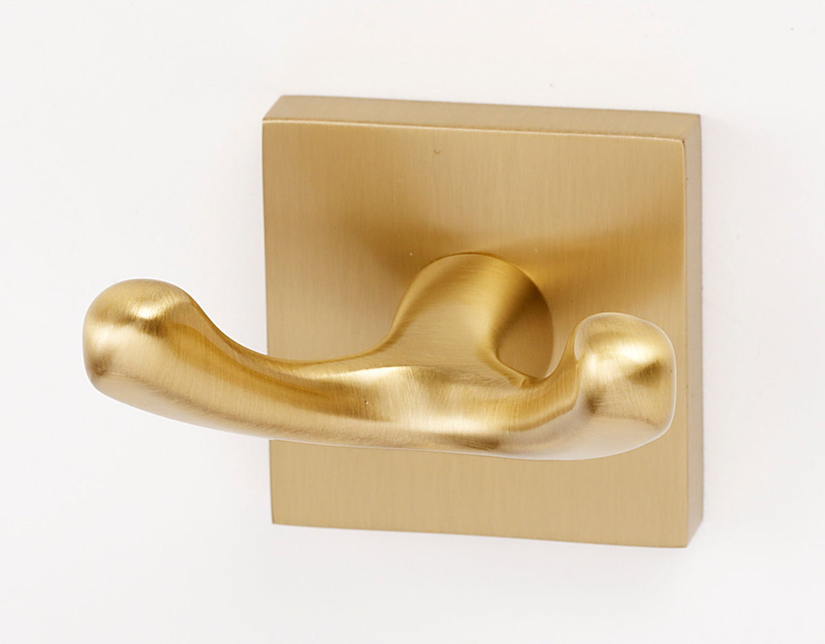 Alno A8484-SB: Contemporary II Double Robe Hook - Satin Brass