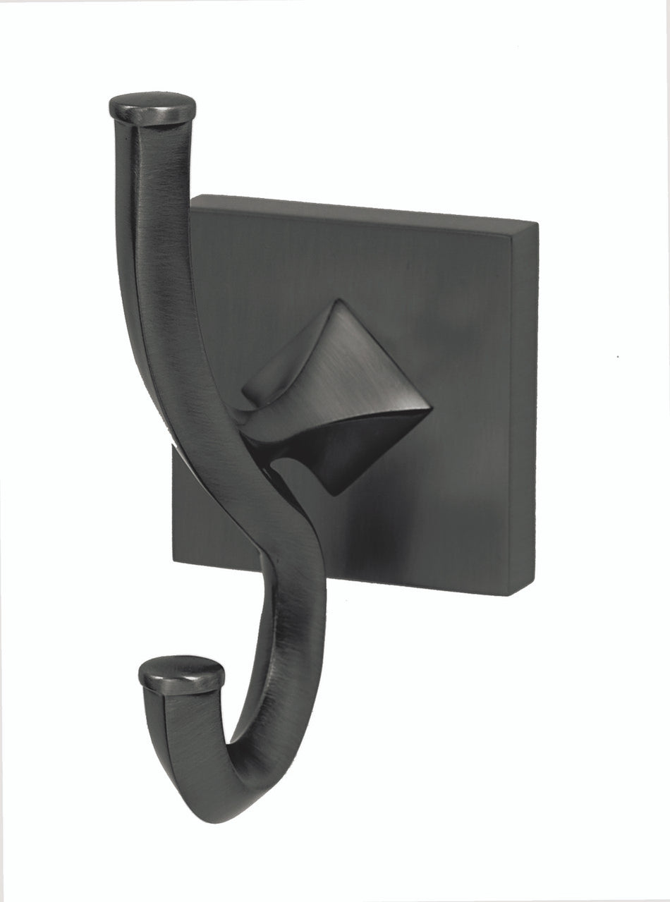 Alno A8499-MB: Contemporary II Double Robe Hook - Matte Black