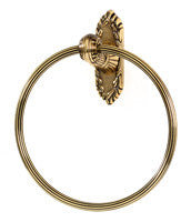 Alno A8540-PA: Ribbon & Reed Towel Ring - Polished Antique