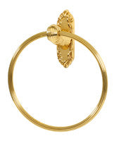 Alno A8540-PB/NL: Ribbon & Reed Towel Ring - Unlacquered Brass