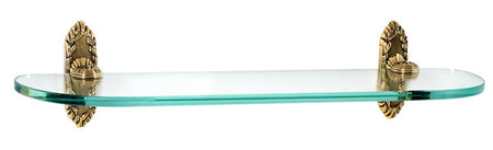 Alno A8550-18-PA: 18" Ribbon & Reed Glass Shelf w/Brackets - Polished Antique