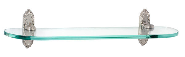 Alno A8550-18-SN: 18" Ribbon & Reed Glass Shelf w/Brackets - Satin Nickel