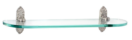 Alno A8550-18-SN: 18" Ribbon & Reed Glass Shelf w/Brackets - Satin Nickel