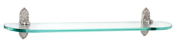 Alno A8550-24-SN: 24" Ribbon & Reed Glass Shelf w/Brackets - Satin Nickel
